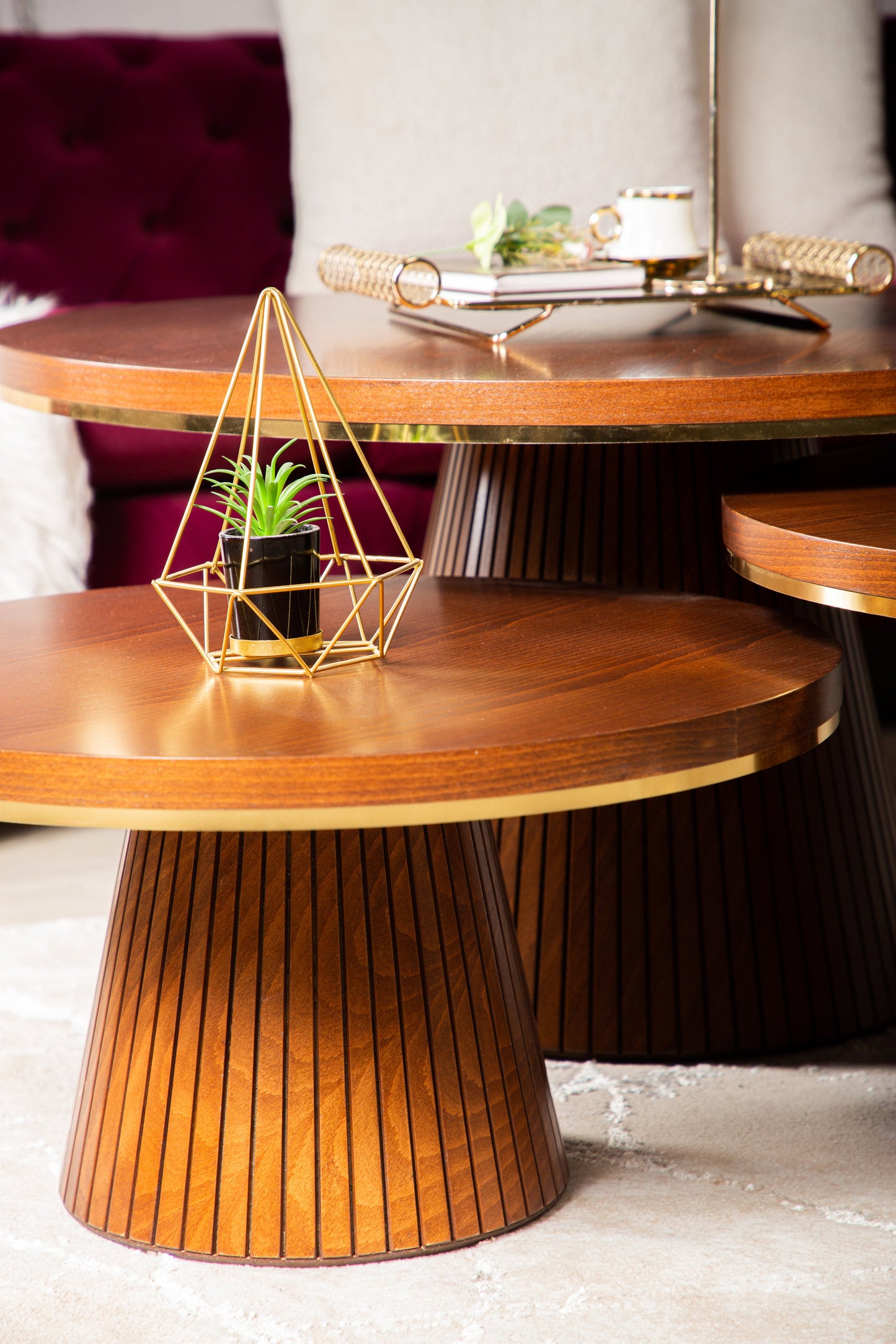Unique accent table with sculptural design