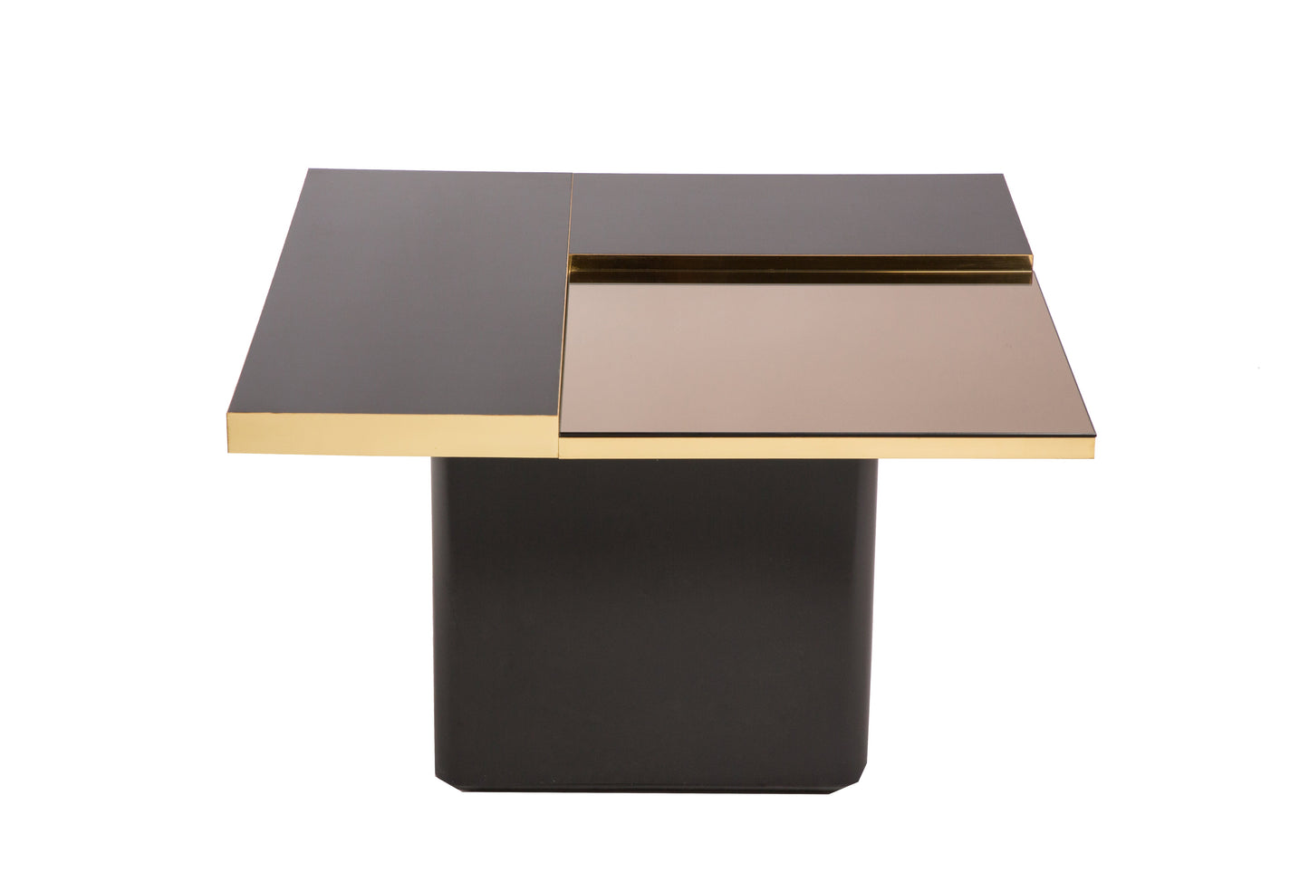 Warm wood coffee table with natural grain and ample surface space