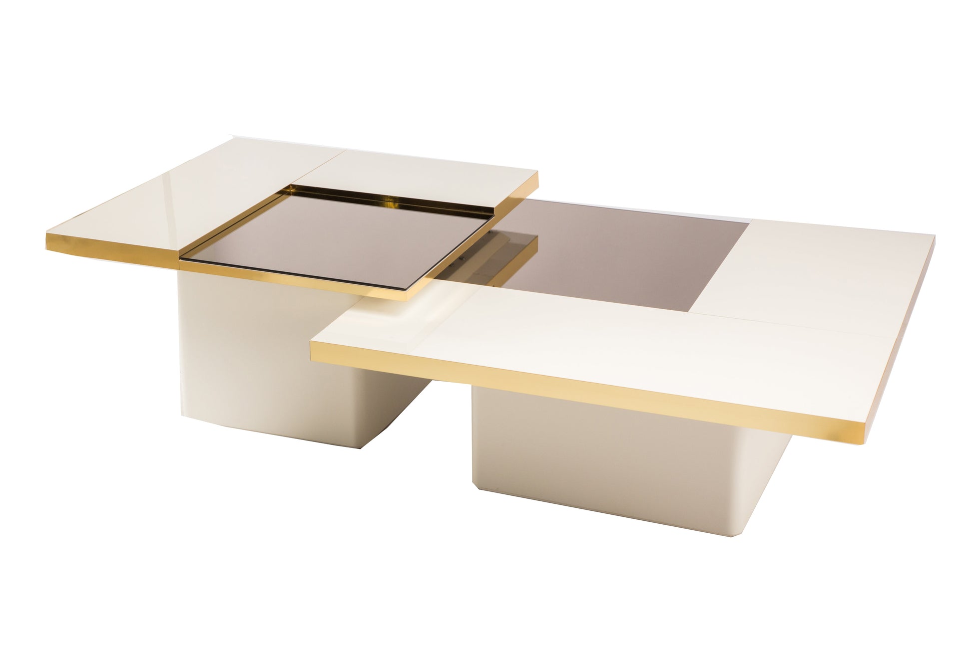 Warm wood coffee table with natural grain and ample surface space