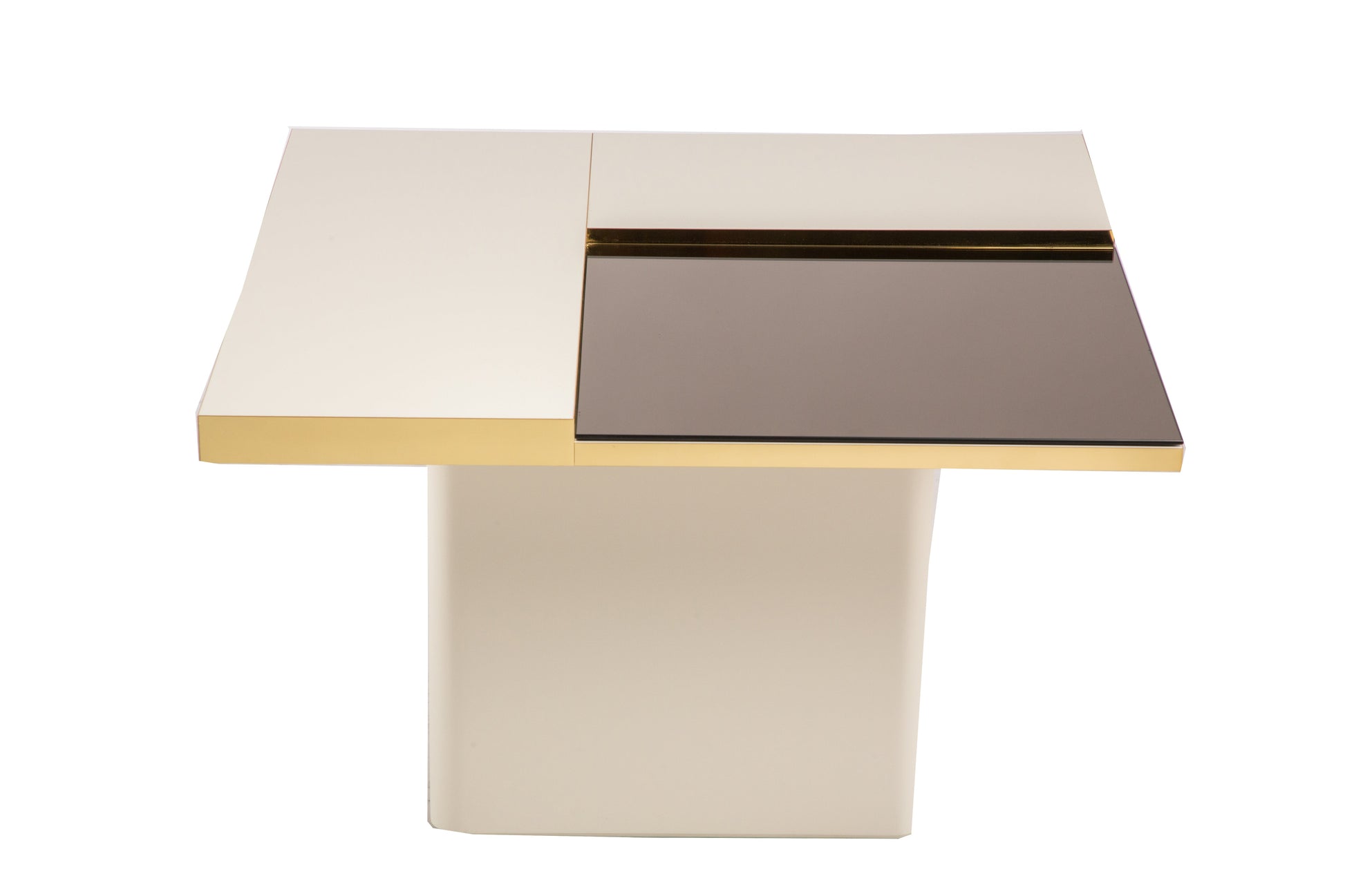 Warm wood coffee table with natural grain and ample surface space
