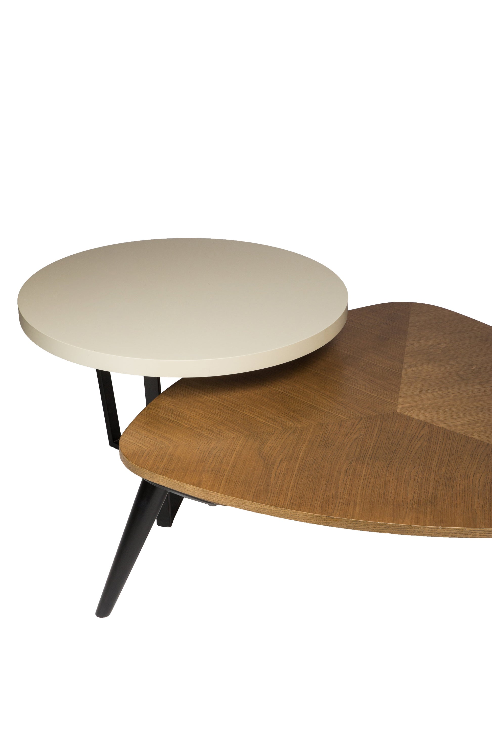 Warm wood coffee table with natural grain and ample surface space