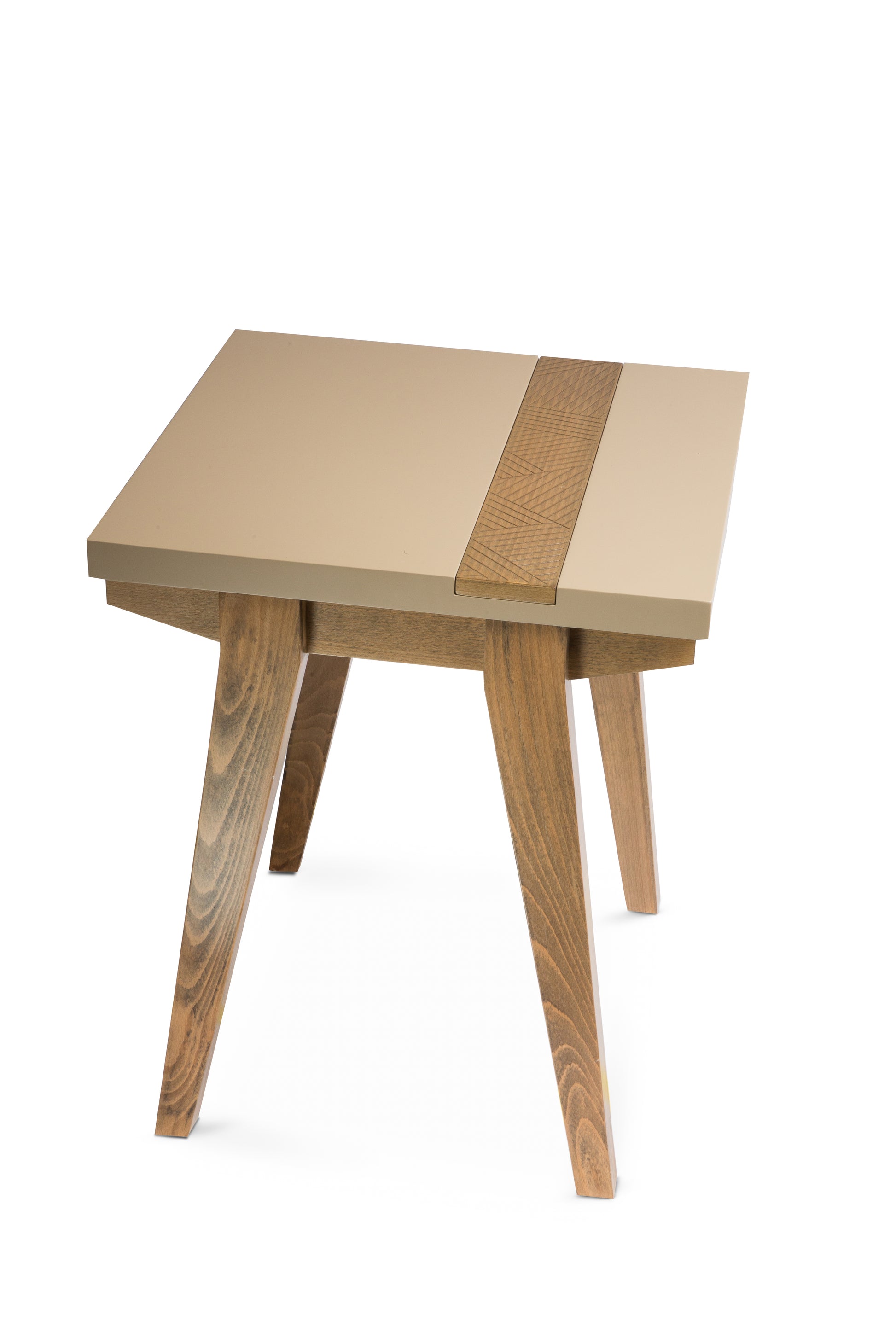 Warm wood coffee table with natural grain and ample surface space
