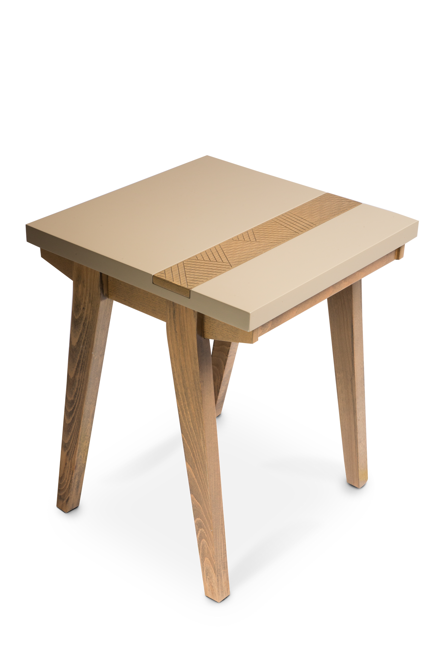 Warm wood coffee table with natural grain and ample surface space