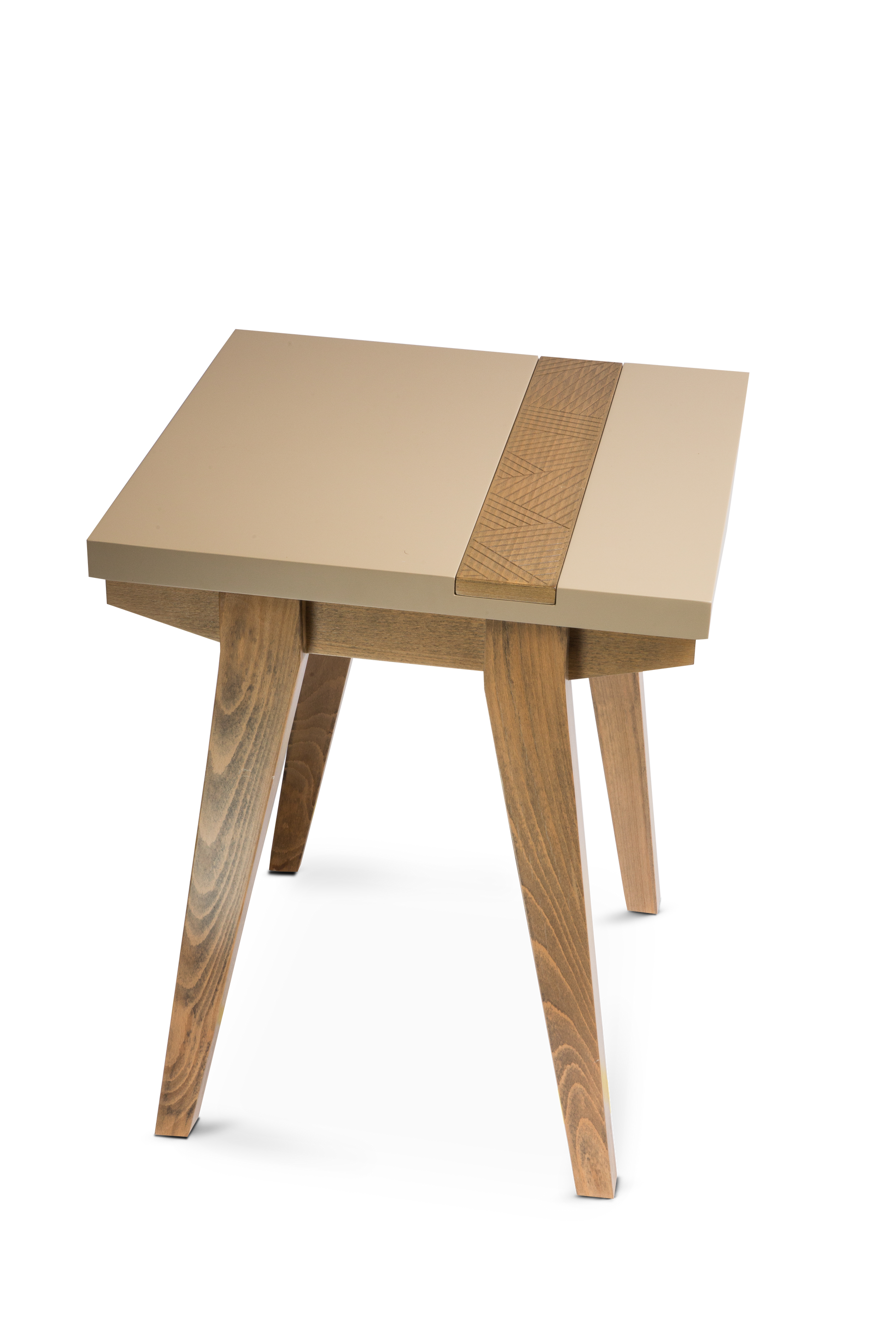 Warm wood coffee table with natural grain and ample surface space