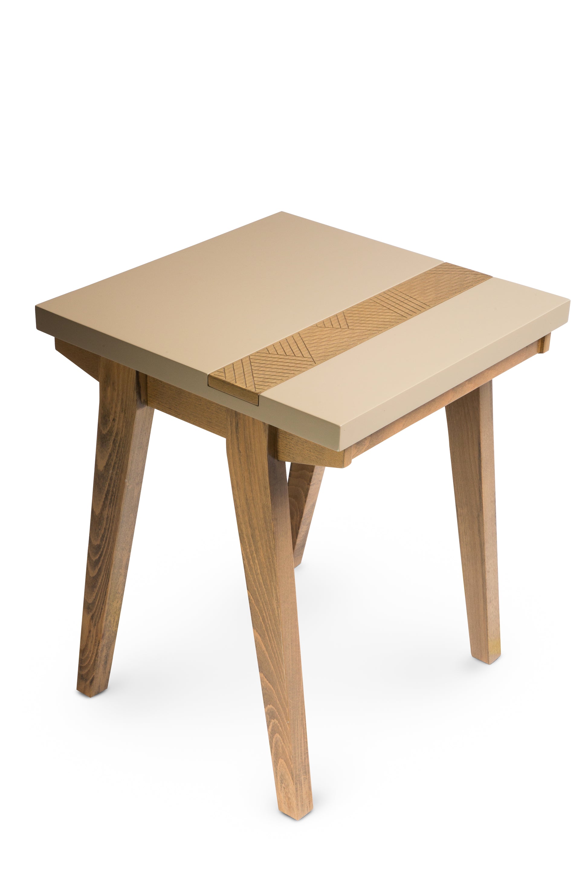 Warm wood coffee table with natural grain and ample surface space