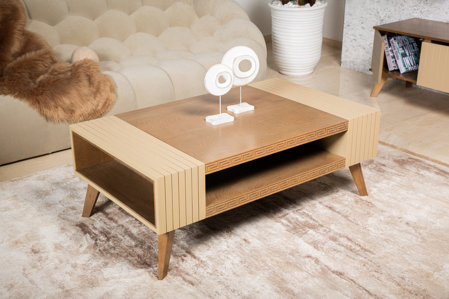 Unique accent table with sculptural design