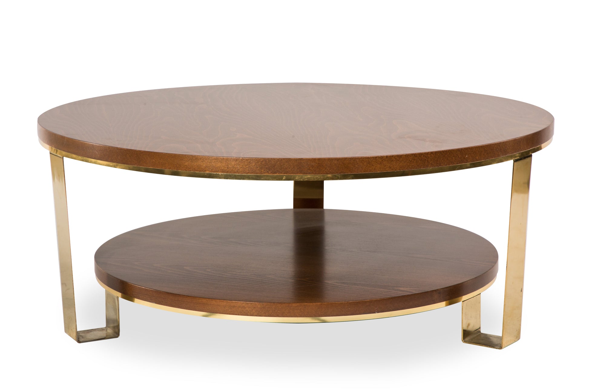 Warm wood coffee table with natural grain and ample surface space